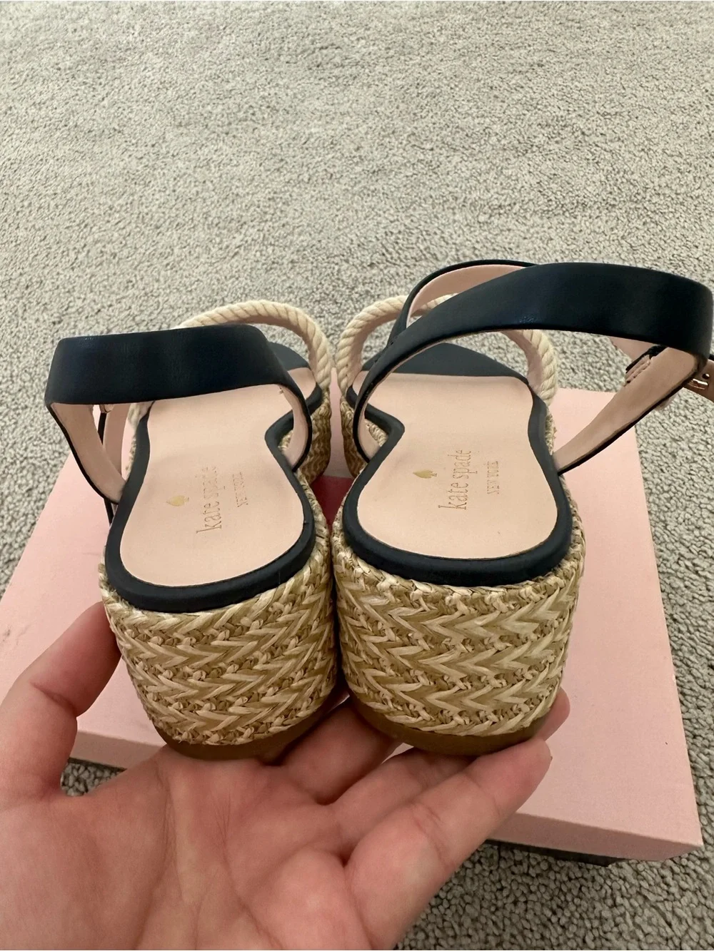 New Kate Spade Benett Espadrille Platform Sandals Blazer Blue Size 8.5⁠
